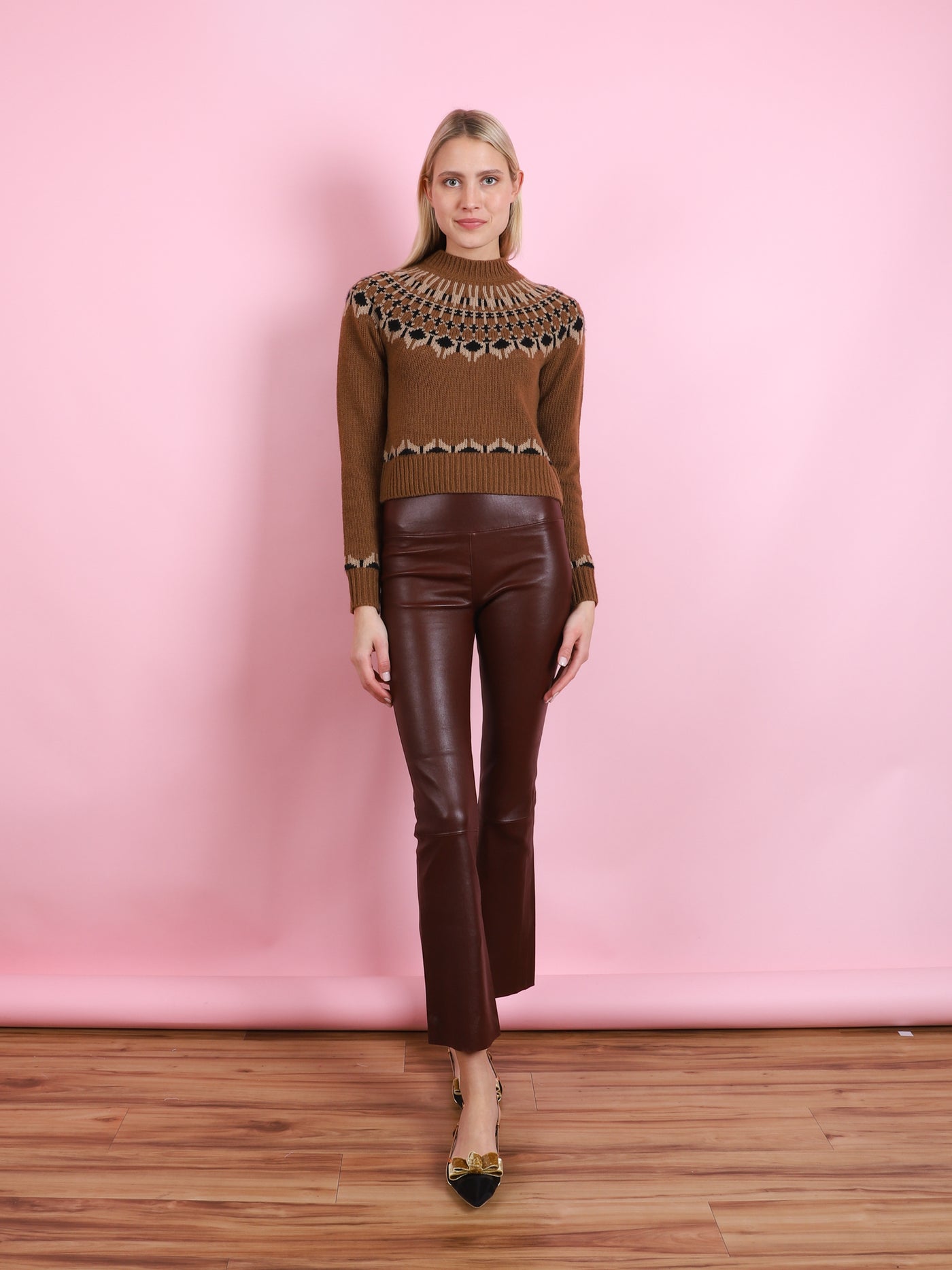 ANKLE FLARE PINOT LEATHER LEGGINGS