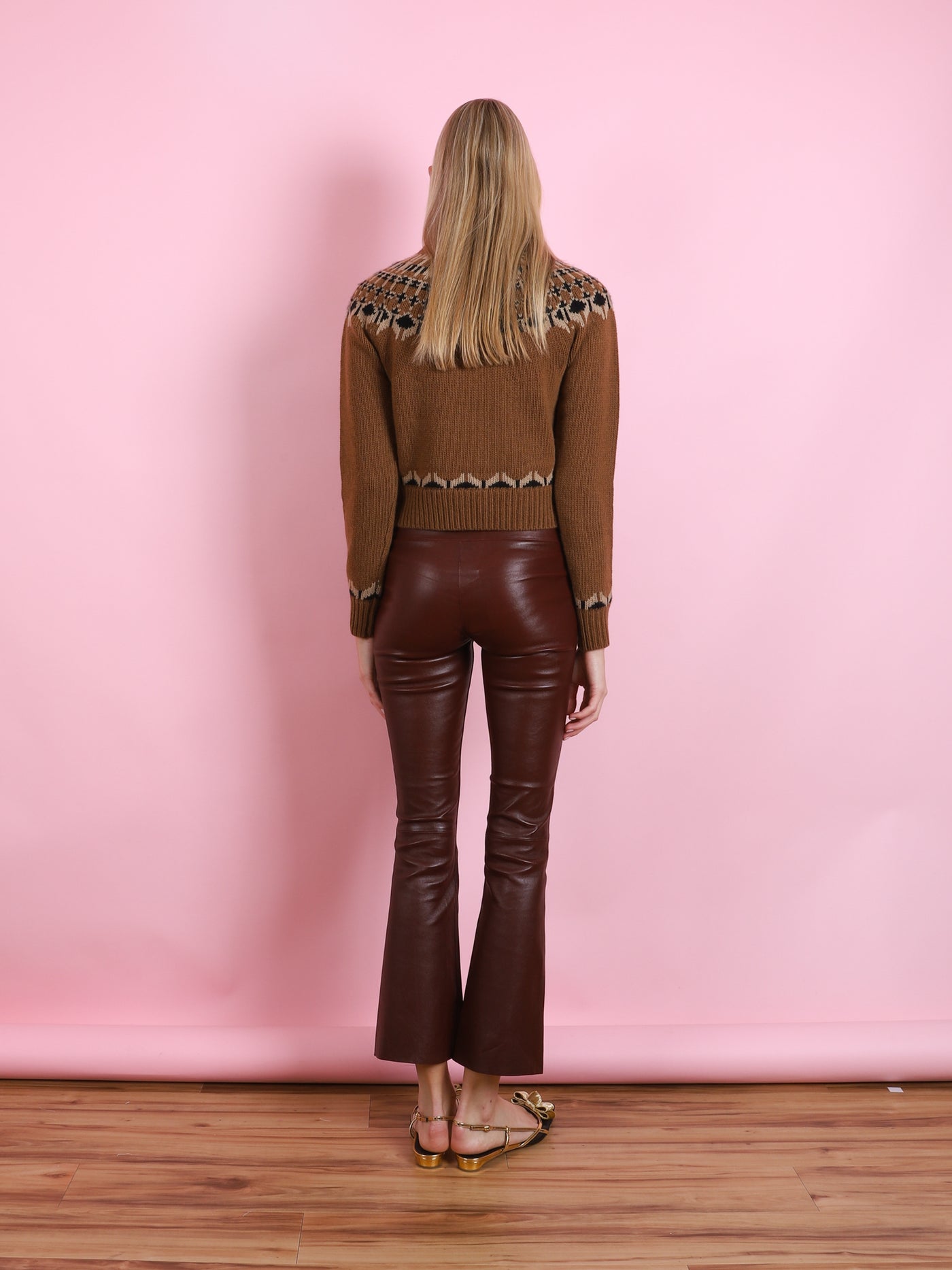 ANKLE FLARE PINOT LEATHER LEGGINGS