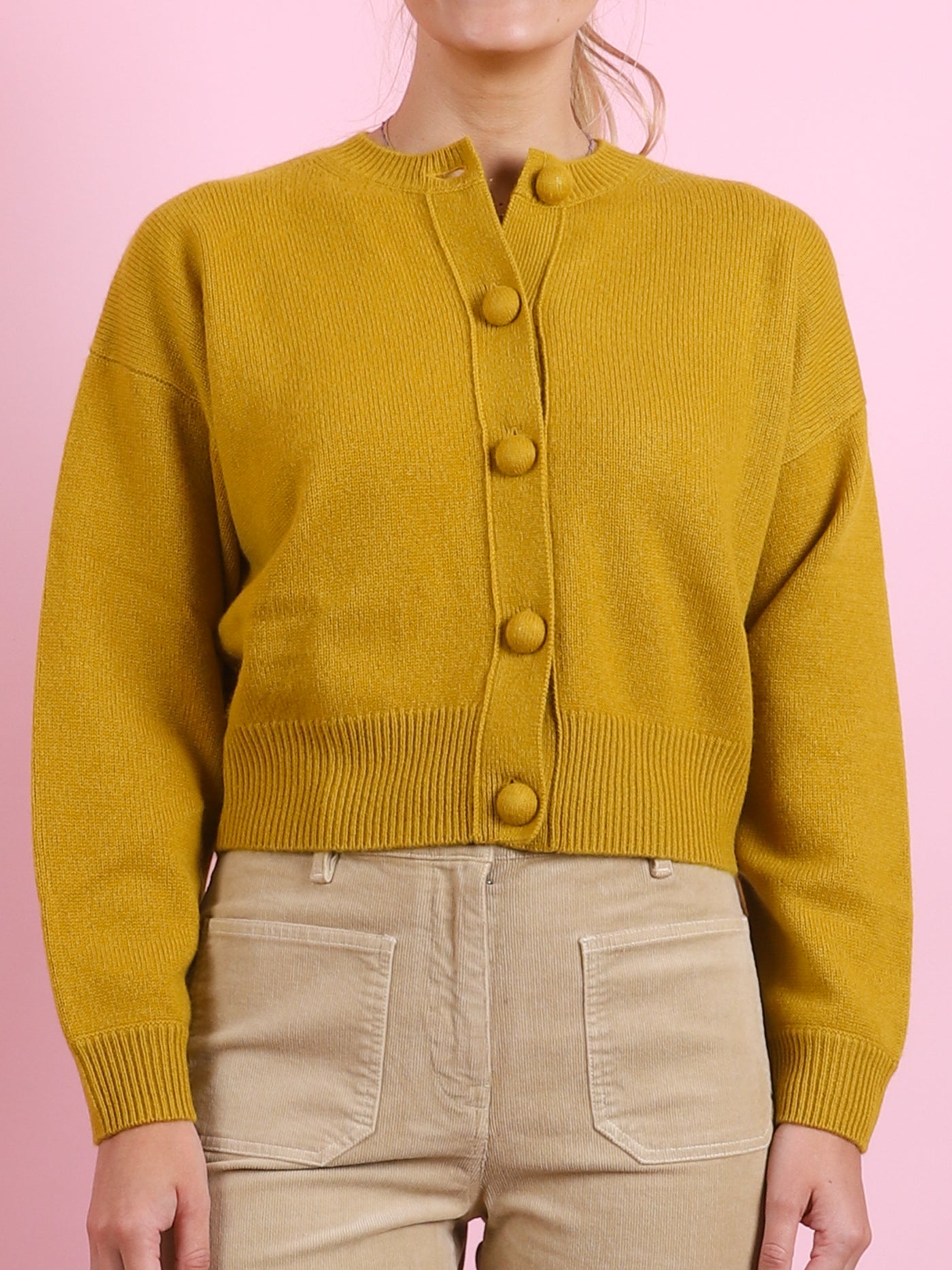Yellow Cashmere Cardigan