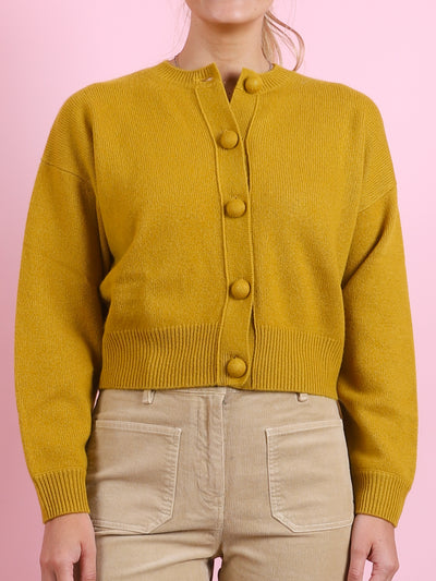 Yellow Cashmere Cardigan