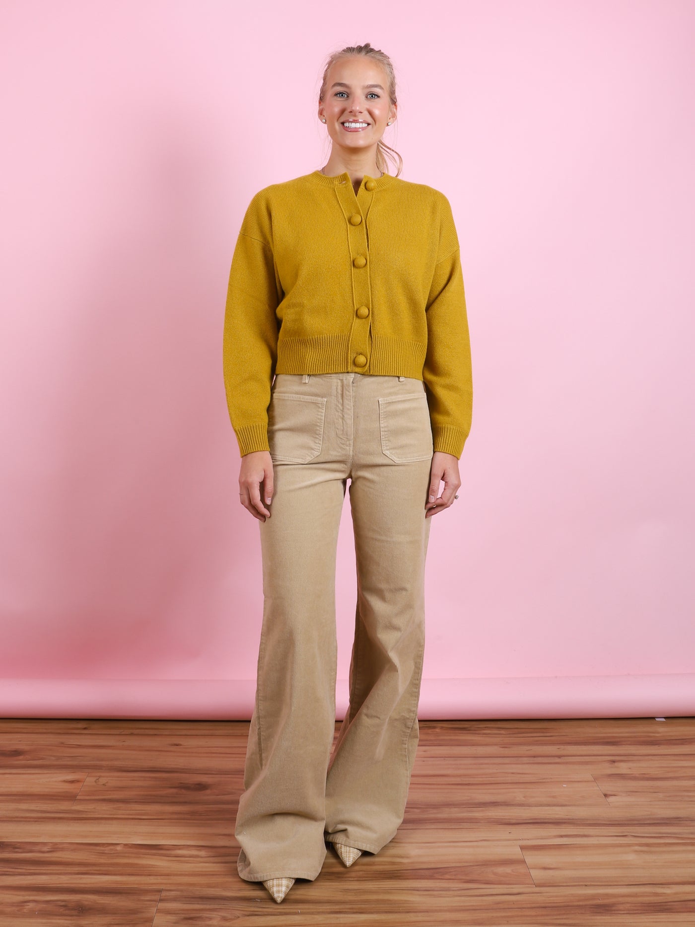 Yellow Cashmere Cardigan