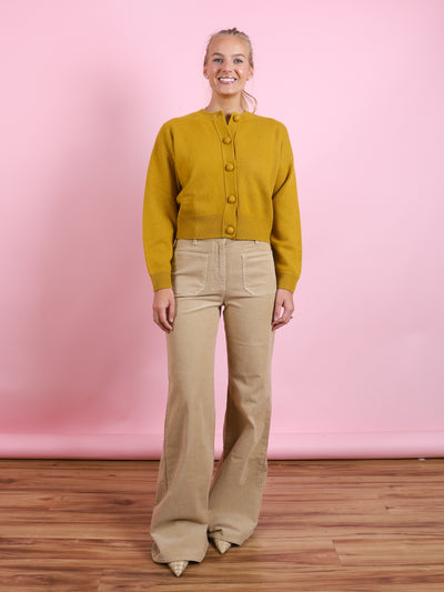 Yellow Cashmere Cardigan