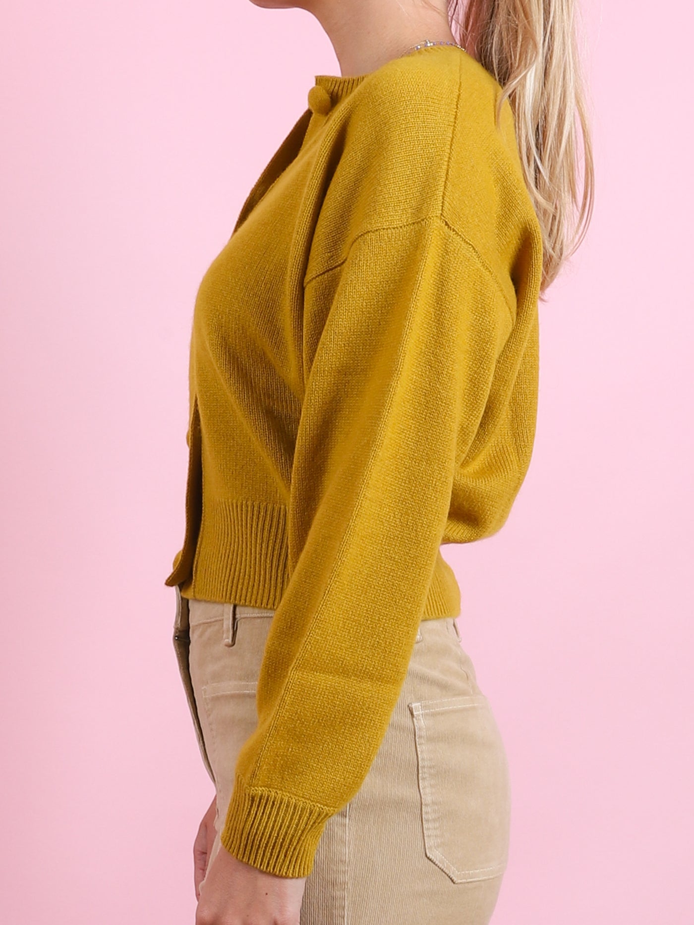 Yellow Cashmere Cardigan