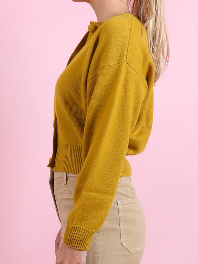 Yellow Cashmere Cardigan