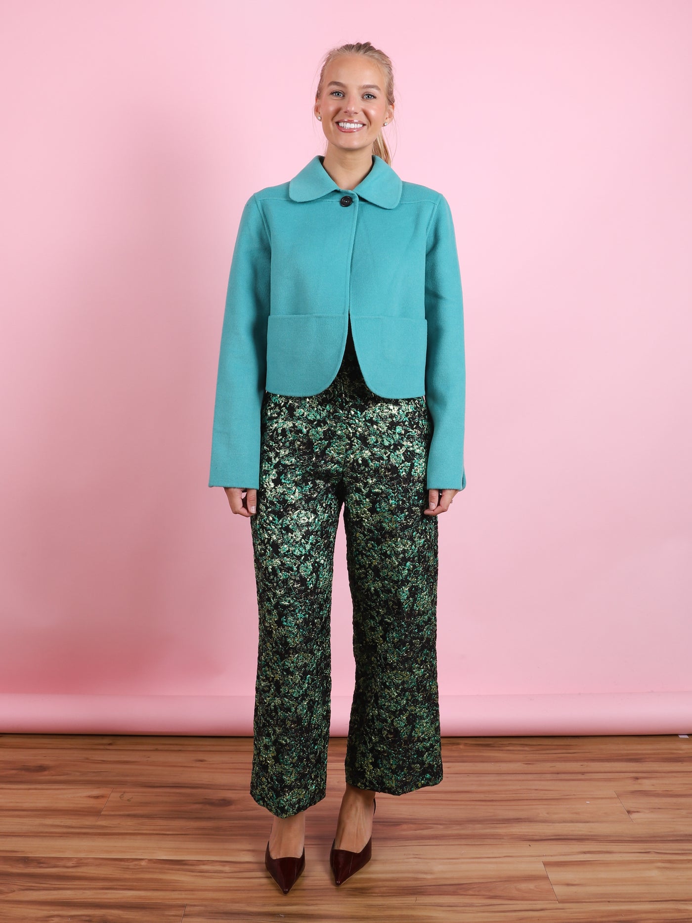 Metallic Peacock Pants