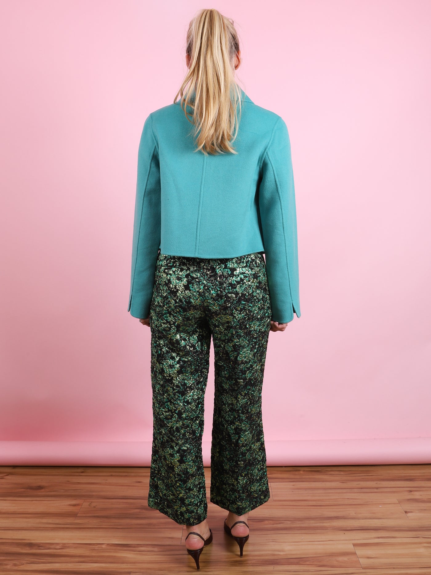 Metallic Peacock Pants