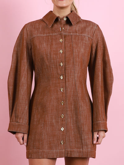 Mutton Sleeve Mini Dress