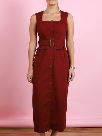 Apron Cargo Midi Dress