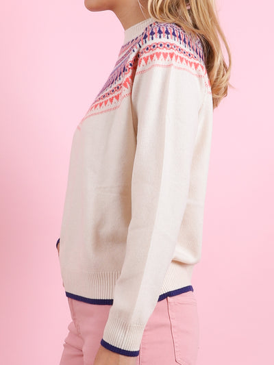 Fair Isle Yoke Crew Sweater