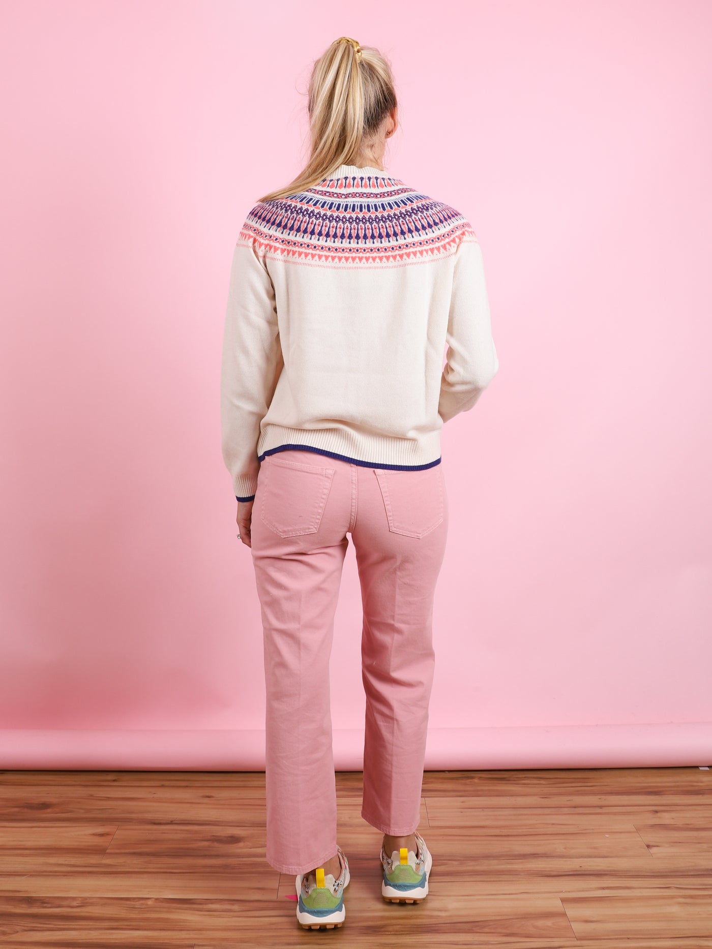 Fair Isle Yoke Crew Sweater