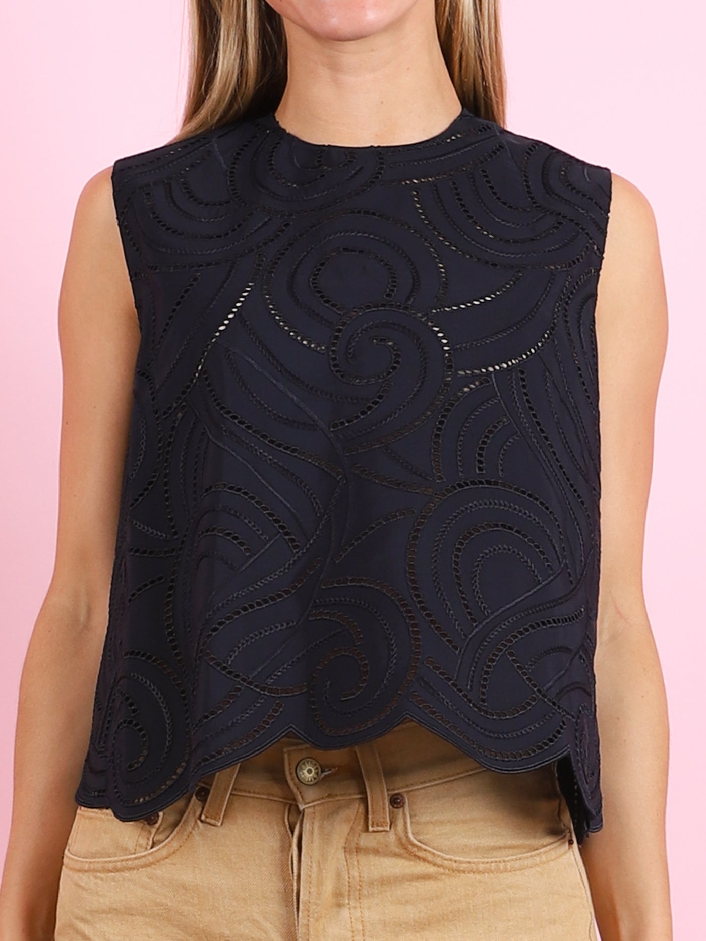 Eyelet Sleeveless Shirt