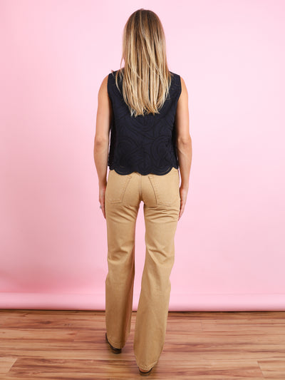 Eyelet Sleeveless Shirt
