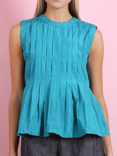 PEACOCK PLEAT SLEEVELESS BLOUSE