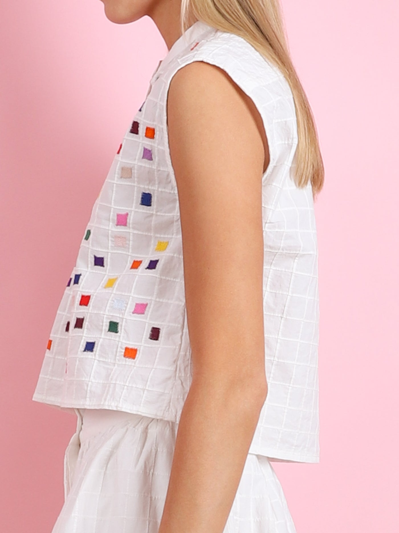 HAND EMBROIDERED SLEEVELESS TOP