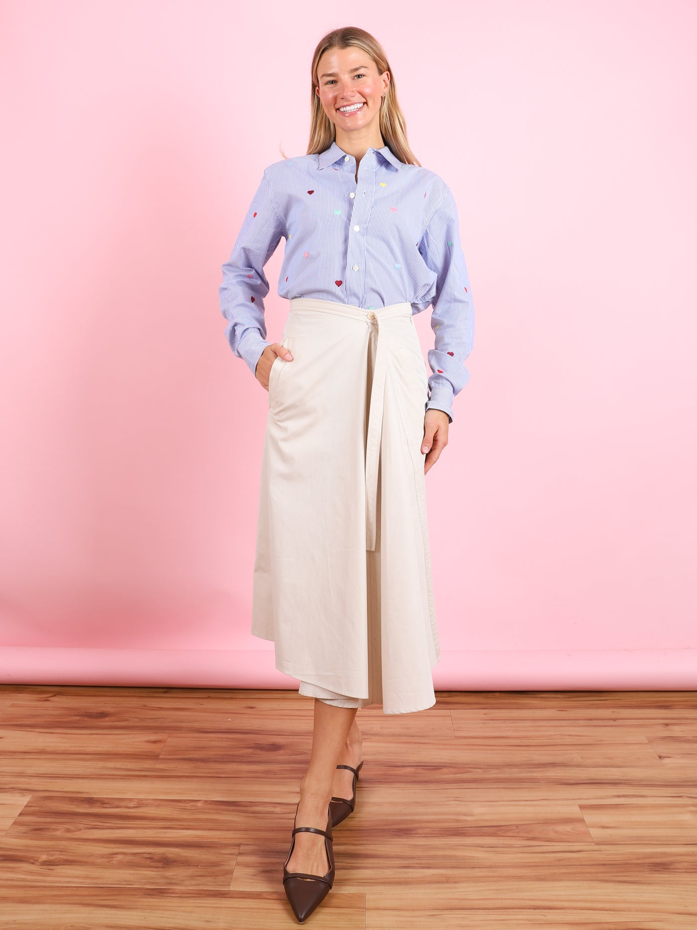 Heart Embroidered Shirt