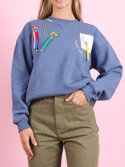 Crochet School Patch Sweater