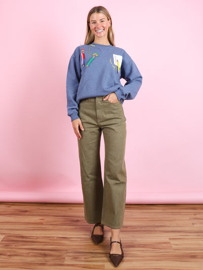 Crochet School Patch Sweater