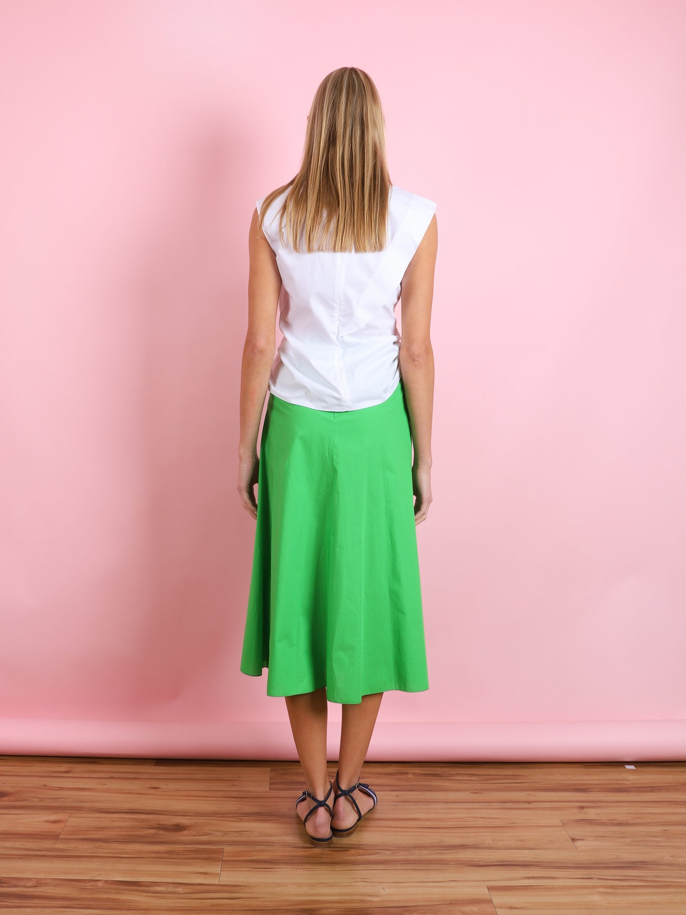 RUCHED MIDI SKIRT