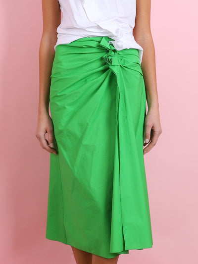 RUCHED MIDI SKIRT