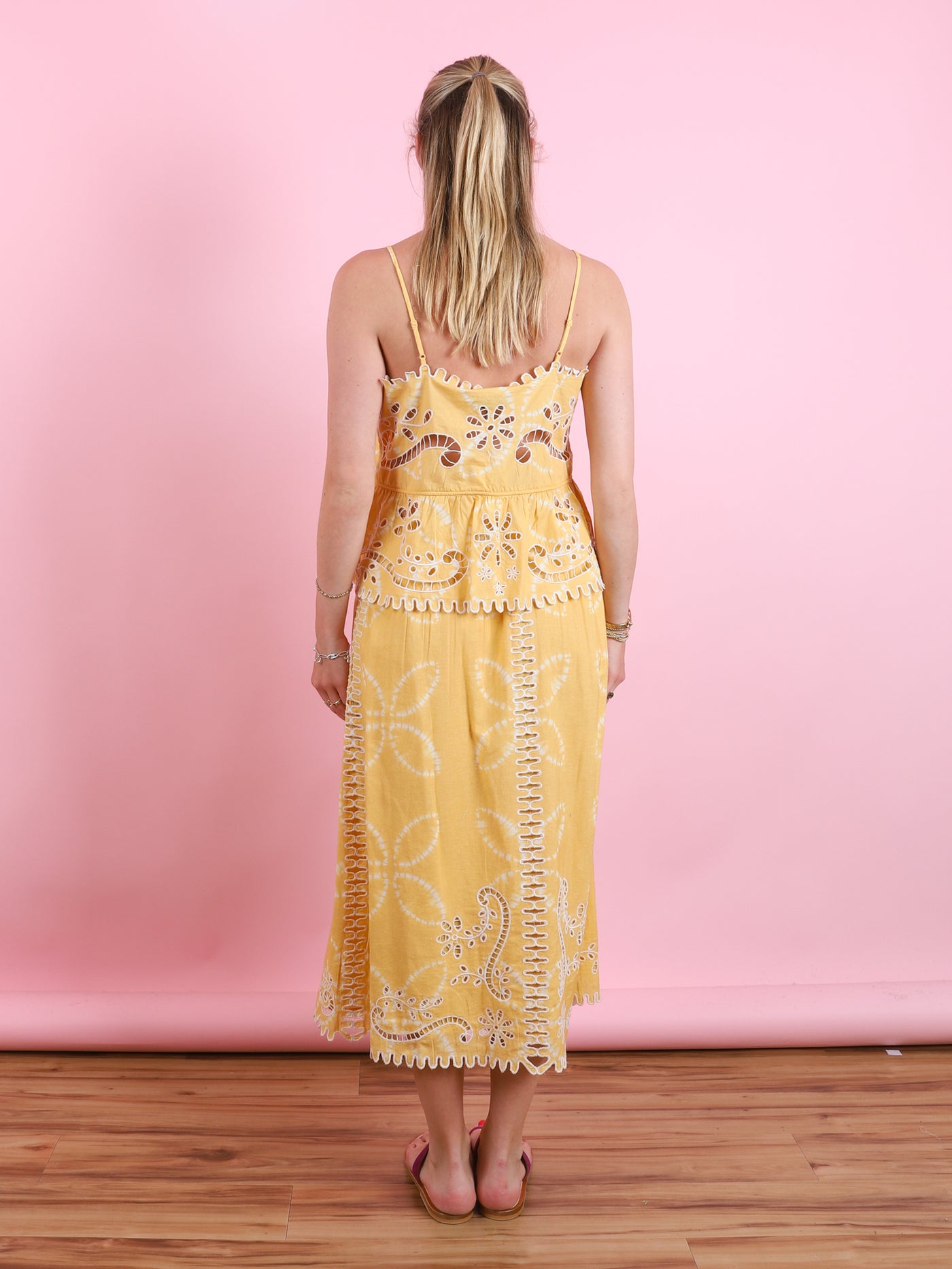Liat Embroidered Skirt in Yellow