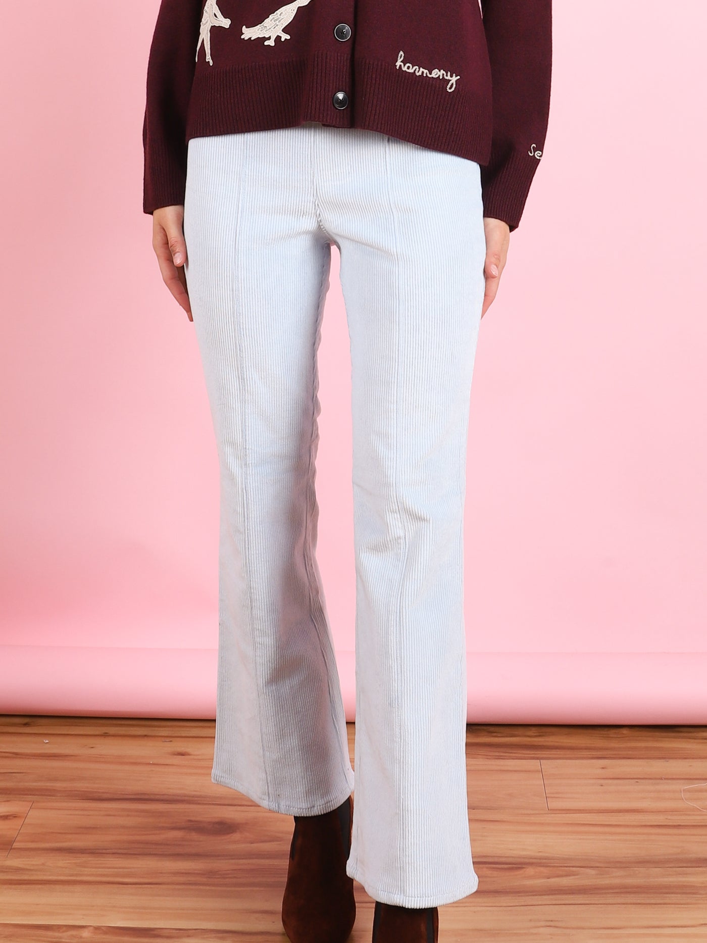 Ankle Flare Princess Seam Corduroy Legging