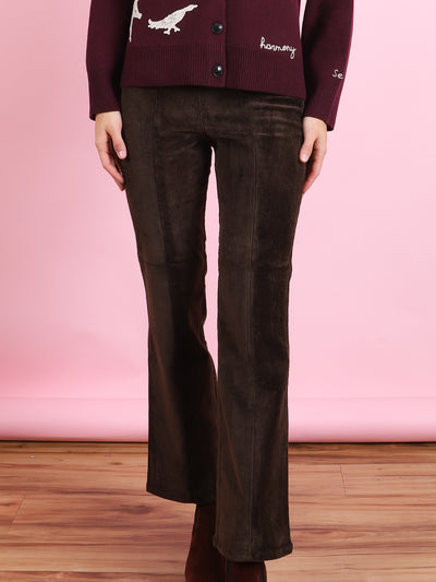 Ankle Flare Princess Seam Corduroy Legging