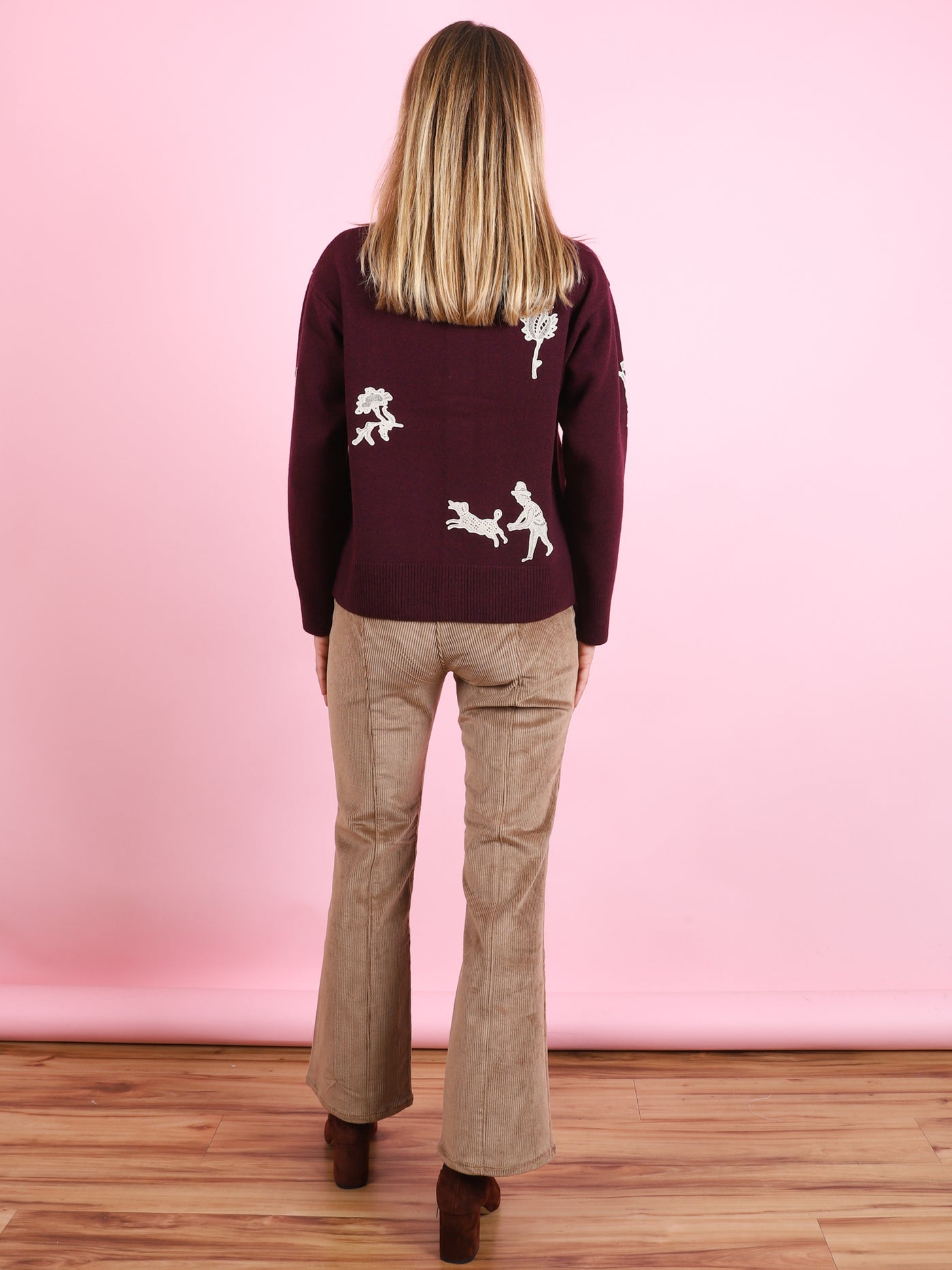 Ankle Flare Princess Seam Corduroy Legging