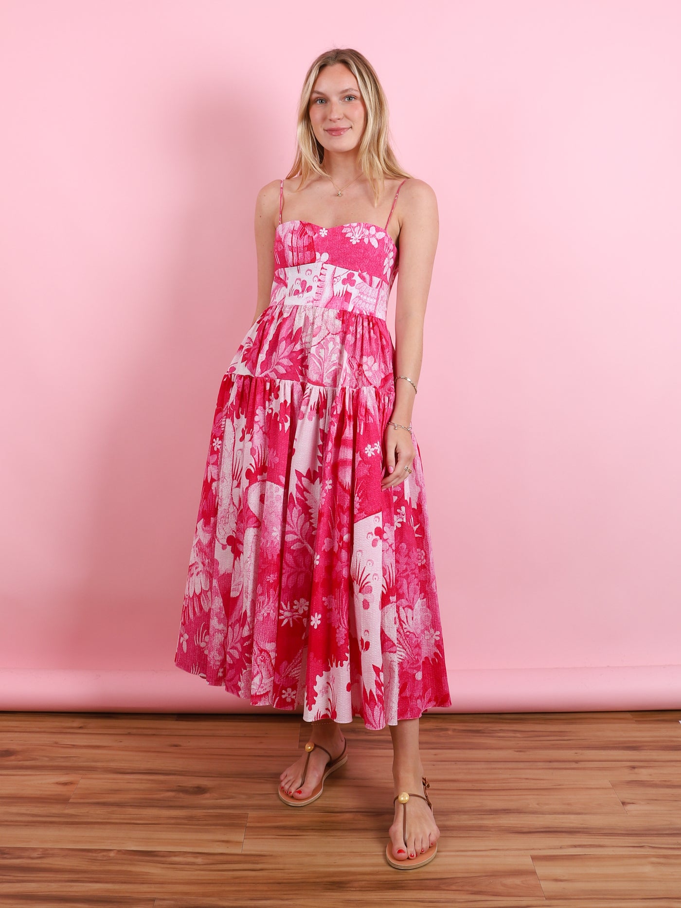 Tapestry Seersucker Fit and Flare Dress