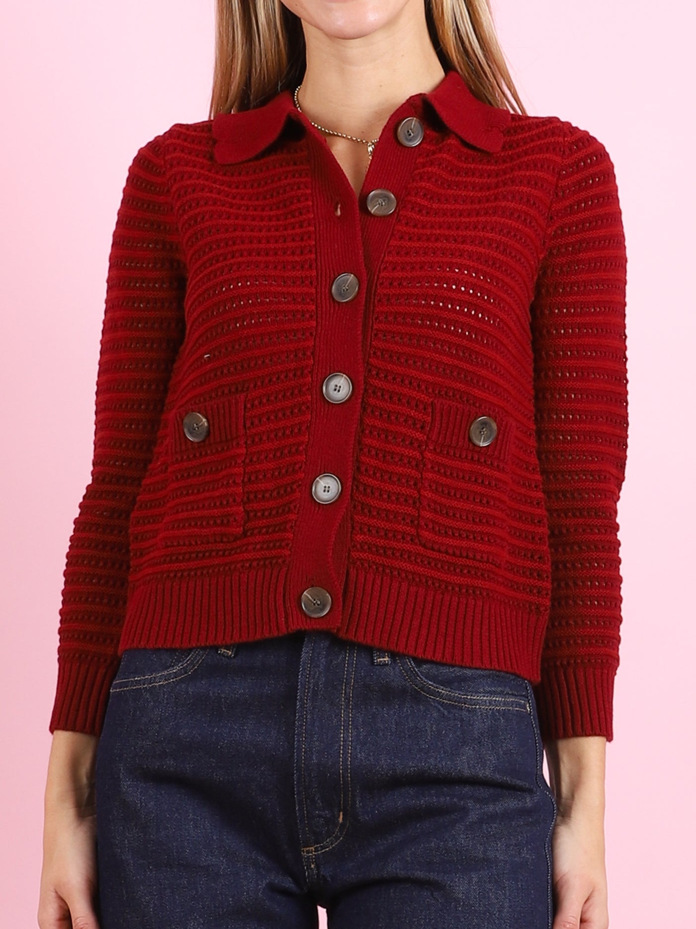 Striped Mesh Cardigan