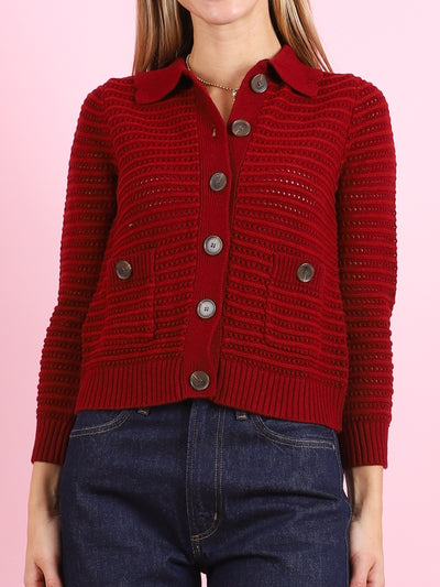 Striped Mesh Cardigan