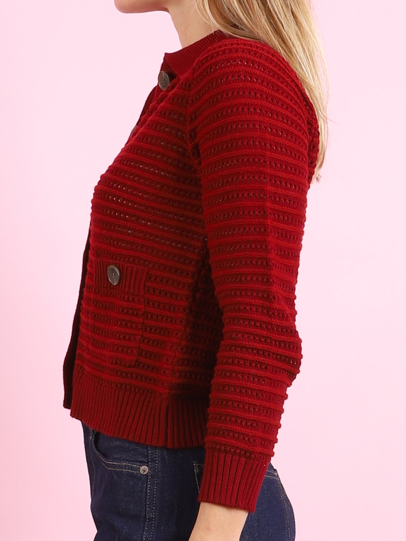 Striped Mesh Cardigan