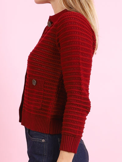 Striped Mesh Cardigan