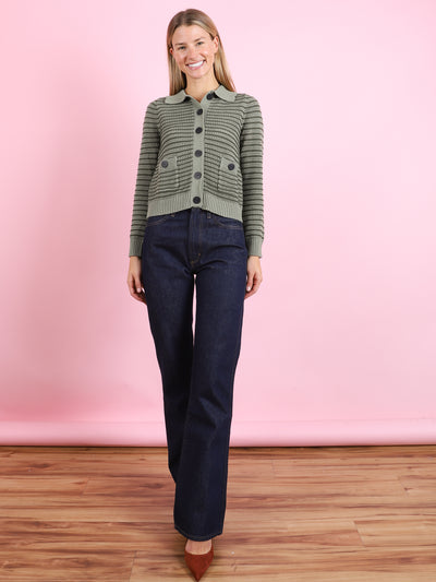 Striped Mesh Cardigan