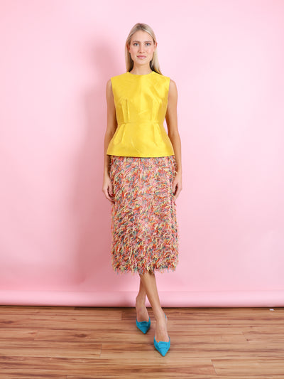 LEMON SLEELEVESS CRINKLE BLOUSE