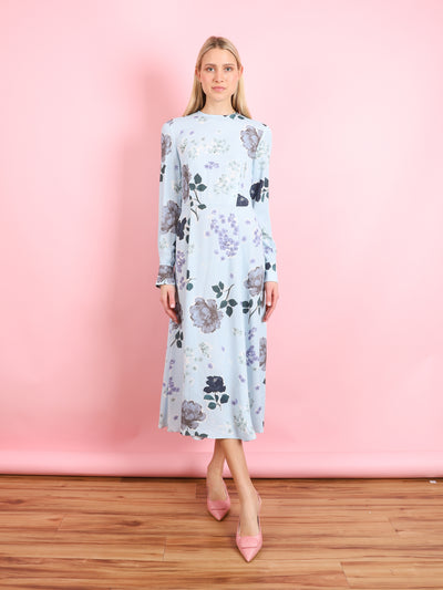 LONG SLEEVE A-LINE MIDI DRESS