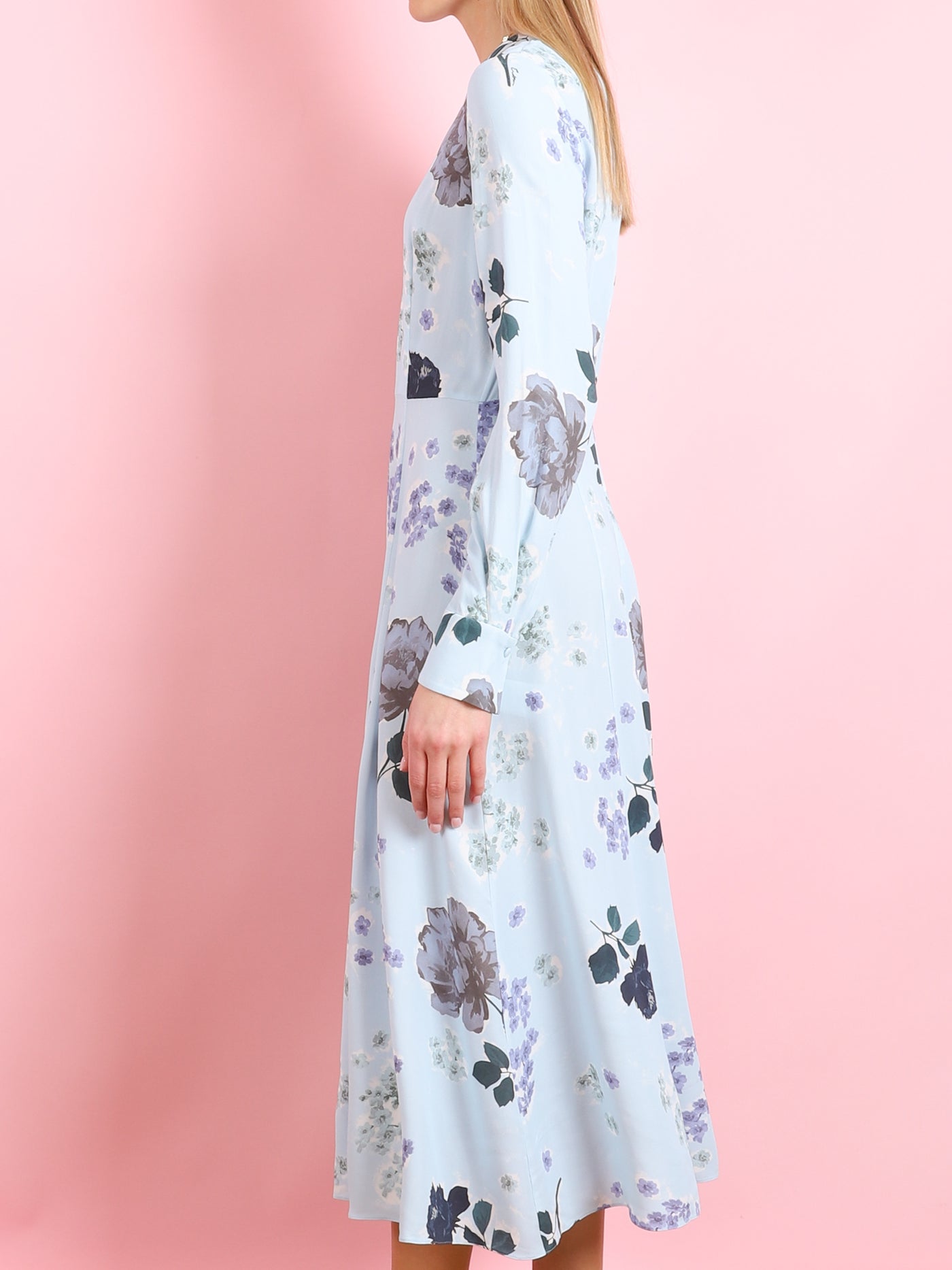 LONG SLEEVE A-LINE MIDI DRESS