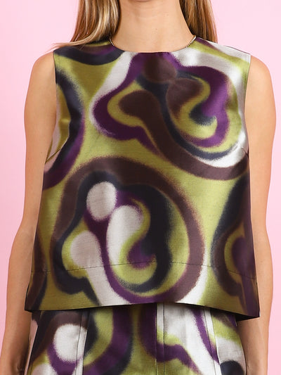 Sleeveless Print Top