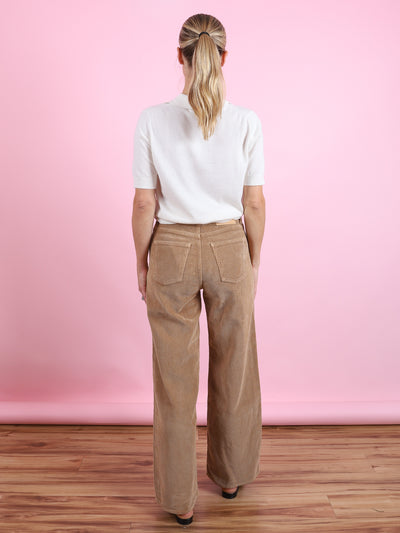 Elissa Corduroy Khaki Overdye Pant