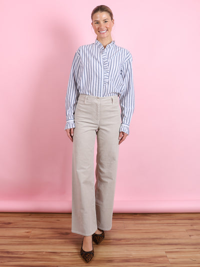 Carmela Stripe Ruffle Blouse