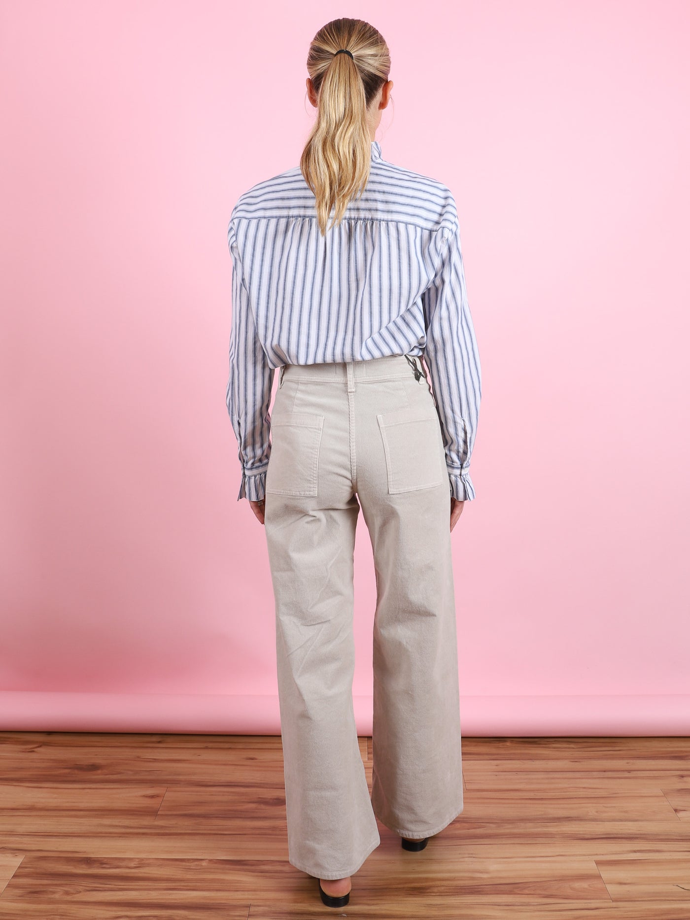 Carmela Stripe Ruffle Blouse