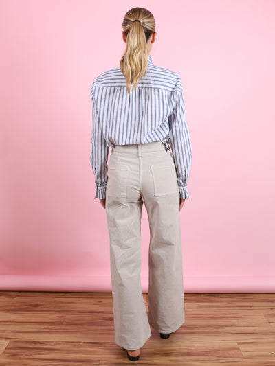 Carmela Stripe Ruffle Blouse