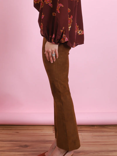 Suede Ankle Flare Legging