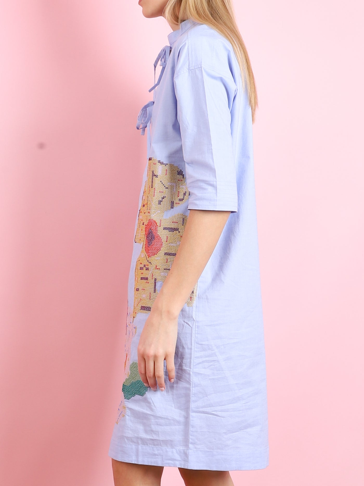 CROSS STITCH CHAMBRAY TUNIC