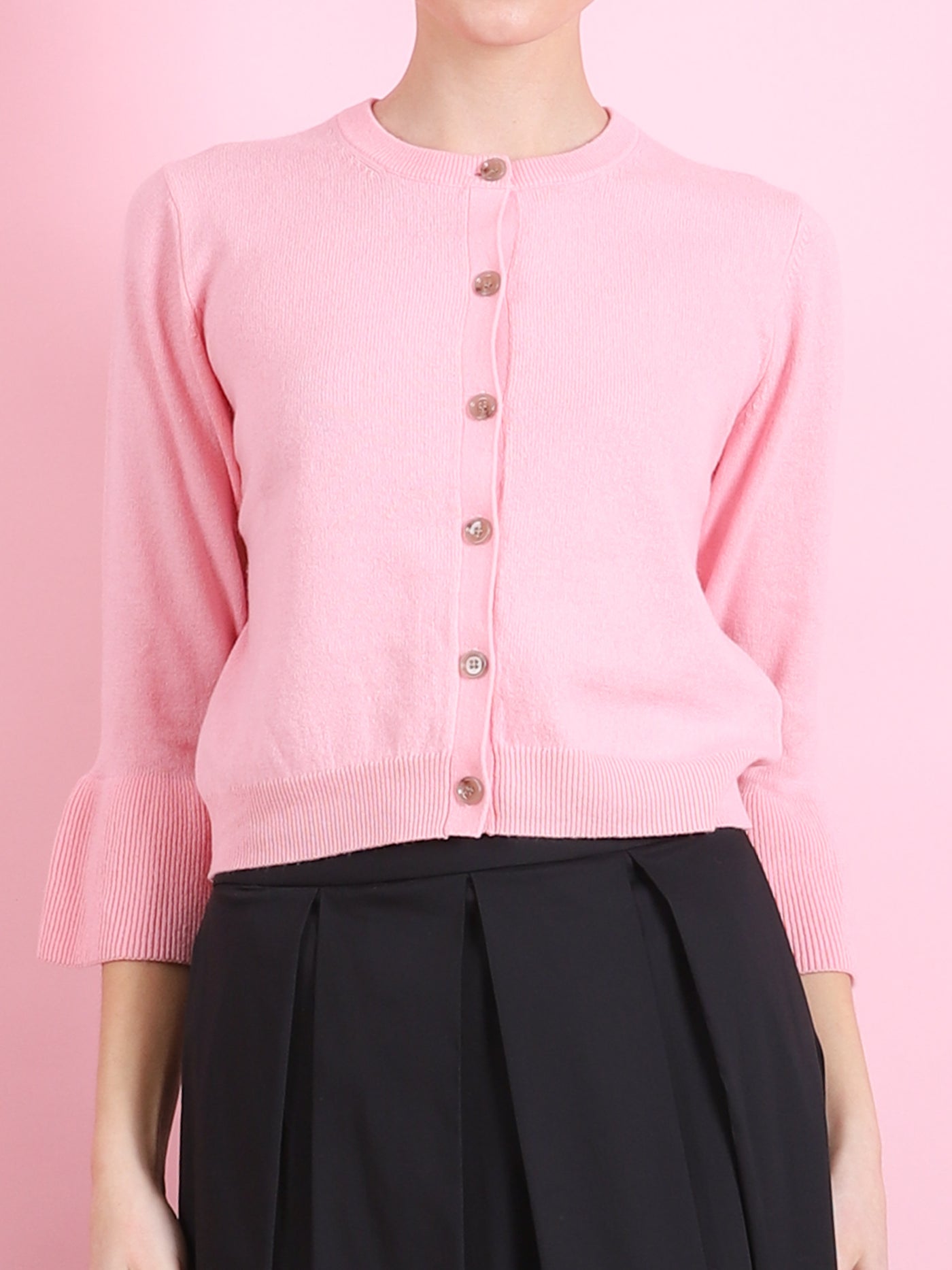 BELL SLEEVE CROP CARDIGAN