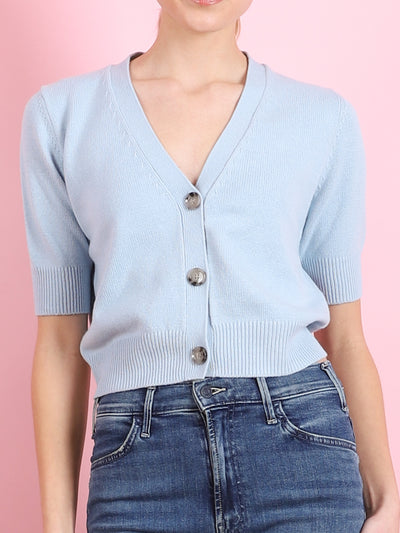 SHORT SLEEVE CROP CARDIGAN