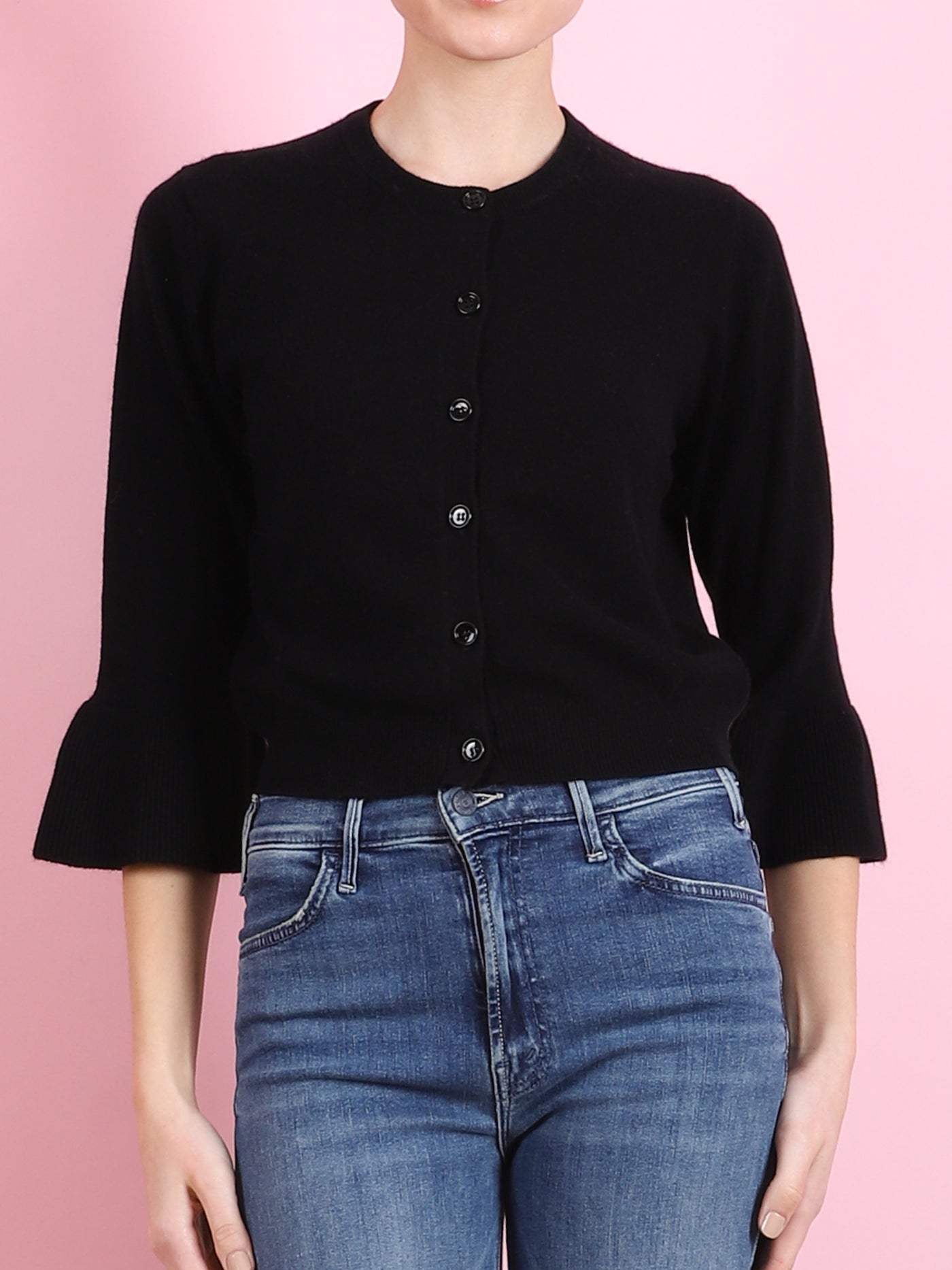 BELL SLEEVE CROP CARDIGAN