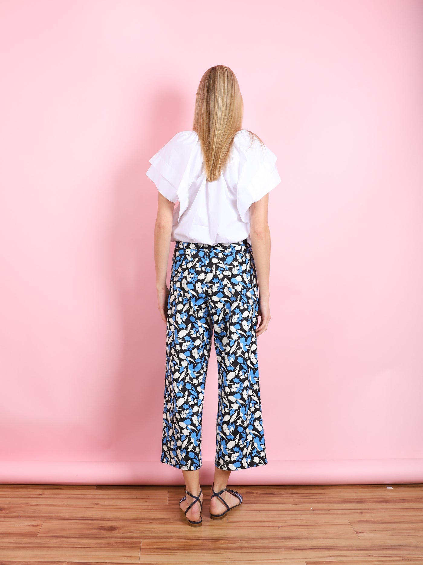 FLORAL WIDE LEG TROUSERS