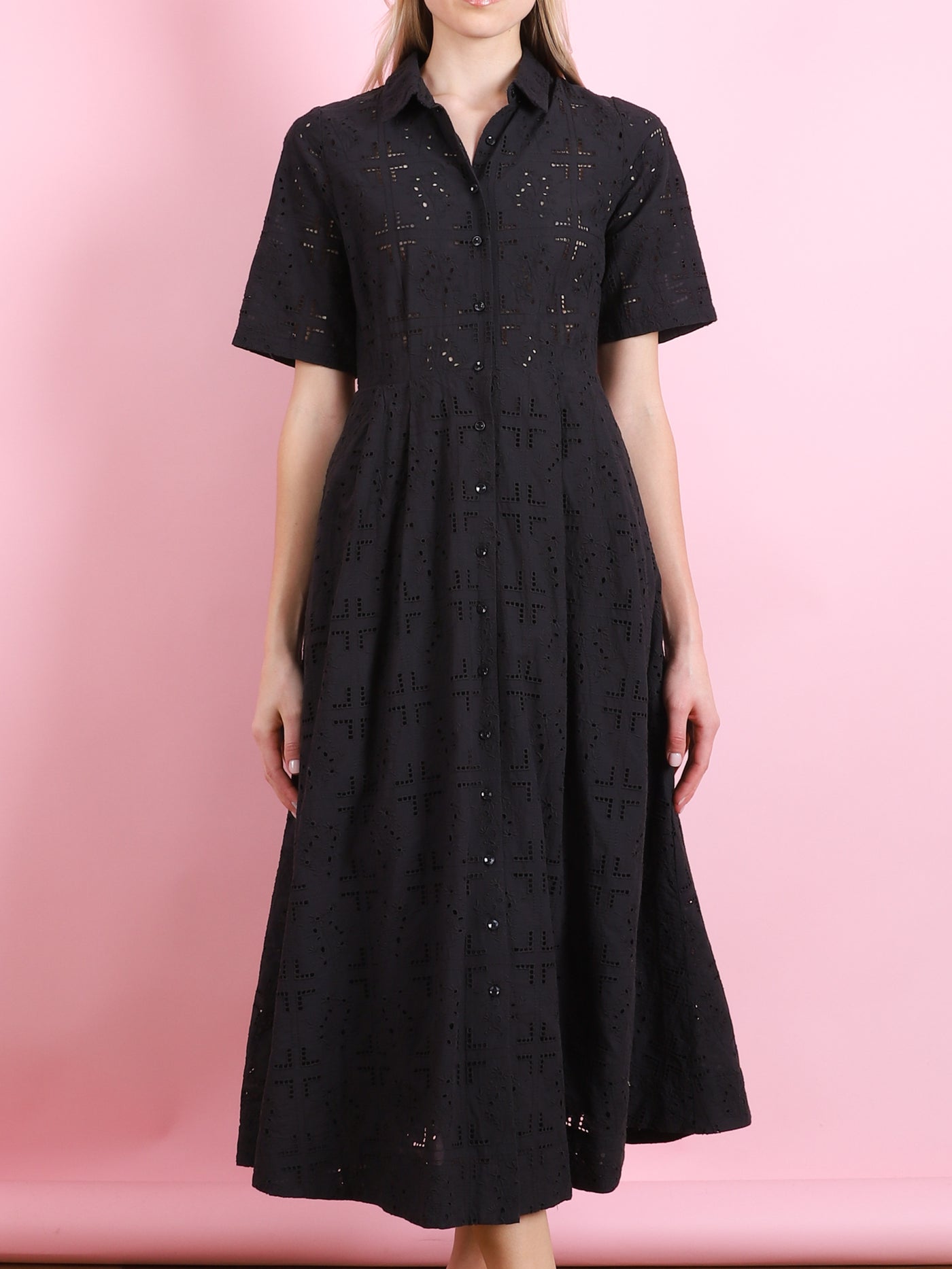 Aster Dress in Black Eyelet