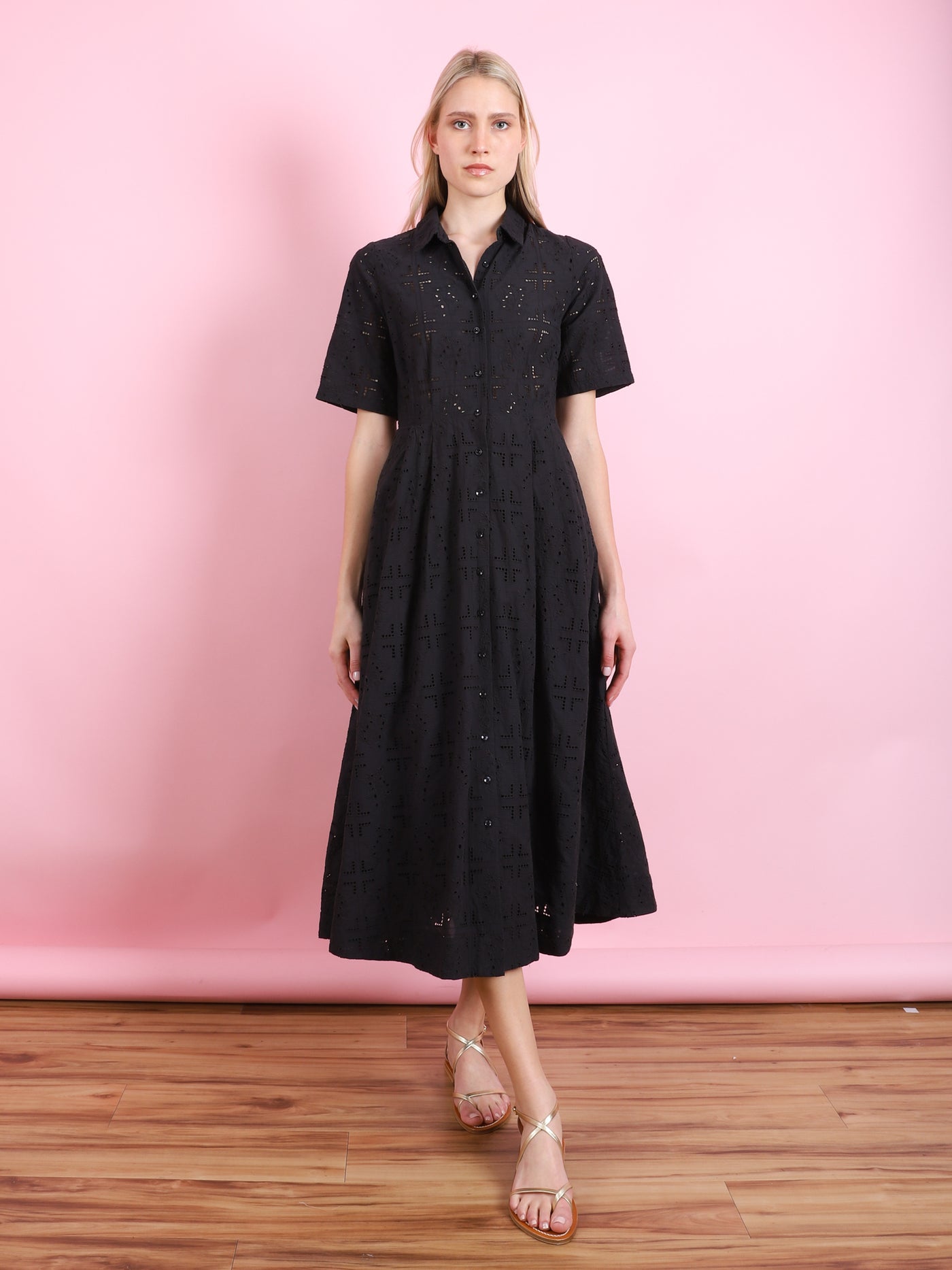 Aster Dress in Black Eyelet