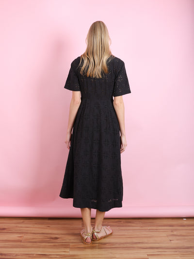 Aster Dress in Black Eyelet